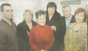 L-R: Alan Brecknell, office manager of the Pat Finucane Centre, Newry, Maura McKeever, Mrs Ann Brecknell. Margaret English, Paul O'Connor from the Pat Finucane Centre in Derry, and Geraldine Finucane, widow of the murdered solicitor Pat Finucane pictured at the opening of the new office in Newry.