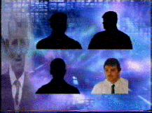 Photograph: UTV graphic. depicting the four arrested Loyalists. Paul Hosking is photographed at bottom right.