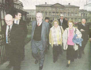 Members of the Ludlow family  leaving the first session of the Joint Oireachtas sub-committee on 24 January 2006.